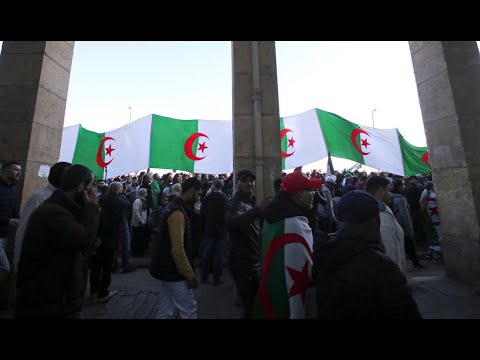 شاهد الجزائريون يتظاهرون للمطالبة بدولة حرة وديمقراطية